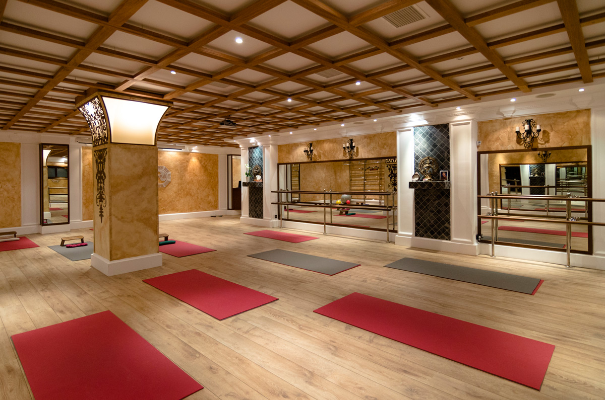 Yoga room interior  Yoga center, massages, thai restaurant, dance and 